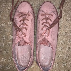 Joie Pink Velvet Sneakers Size 9
